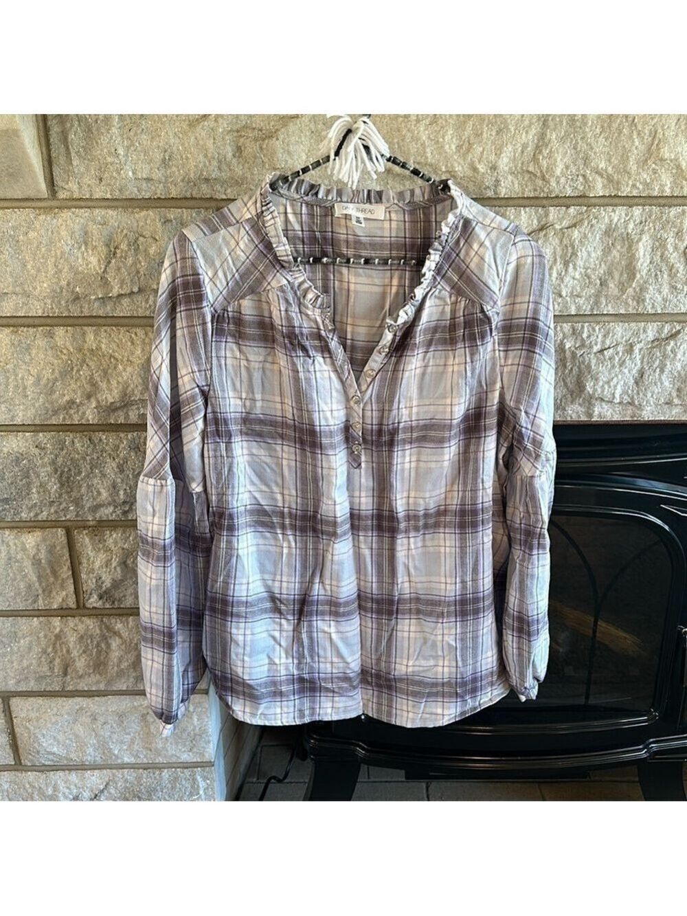 *5 for $45* Daily Thread‎ Plaid Peasant Top Small